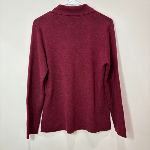Vintage 100% Wool Button Down Cardigan Sweater Womens M Burgundy Red Old Money - Picture 4 of 9