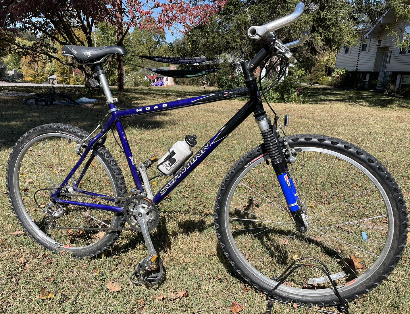 Vintage Schwinn Moab Moutain Bike 19" Steel Rock Shox 21 Speed Shimano STX 26"