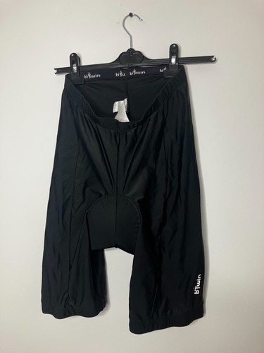 Pantalones cortos de ciclismo acolchados Btwin negros medianos - Imagen 2 de 4