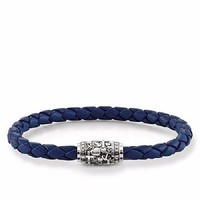Thomas Sabo Braided Leather Strand W/ Sterling Silver Clasp Bracelet Size:(6.5) Thomas Sabo Braided Leather Strand W/ Sterling Silver Clasp Bracelet Size:(6.5)
