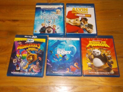 Frozen/Finding Dory/Madagascar 3/Alvin & the Chipmunks Squeakquel/Kung F Blu-ray