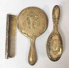 Gorham Vintage Silver Plated Vanity 3pc Set Mirror Brush Comb Dressing Table