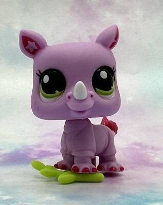 Littlest Pet Shop Wild Vibes G7 Gen 7 # 37 Purple Rhino Rhinoceros
