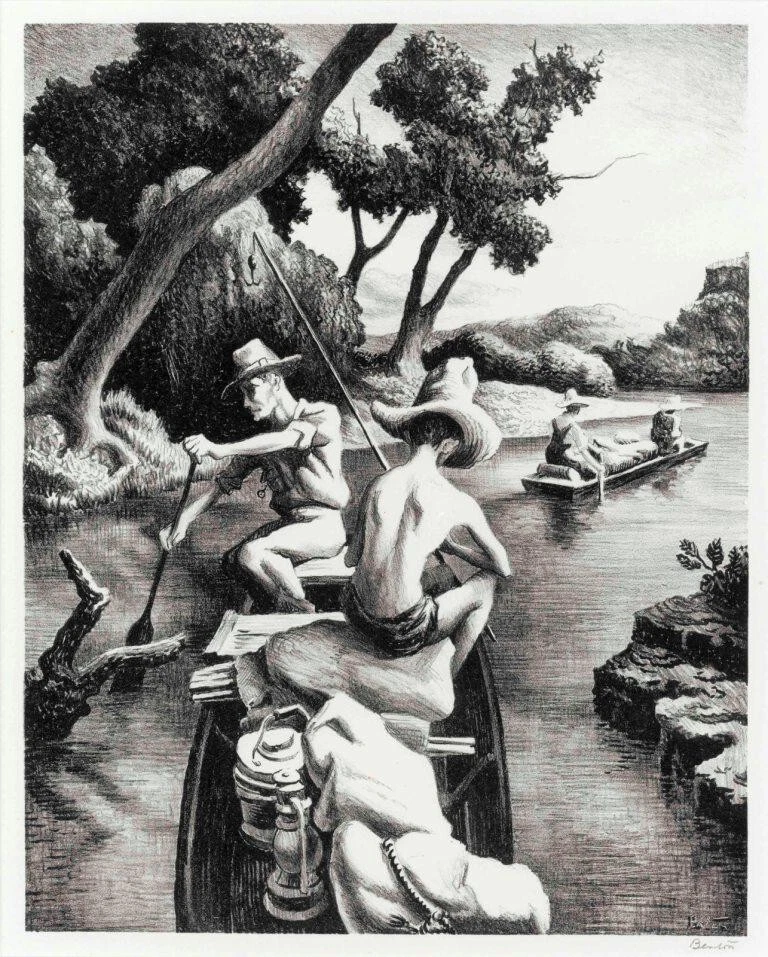 Down The River 1939 – Thomas Hart Benton Regionalist American Wall Art