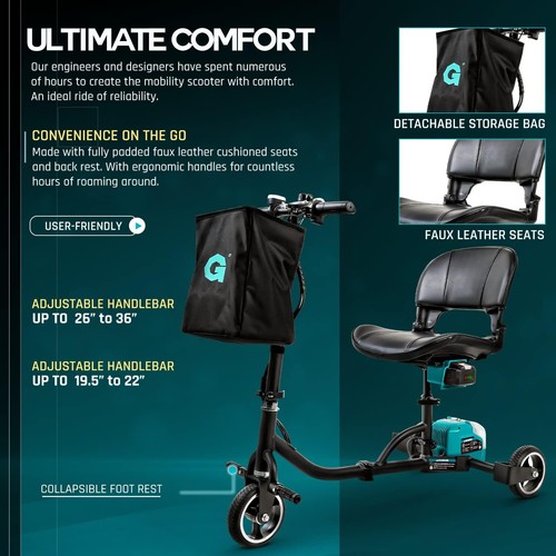G GUT142 Lightweight 48V Long Range Folding Electric Mobility - Scratch & Dent - Picture 4 of 7