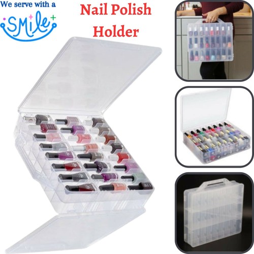 48PCS Nail Polish Storage Box GEL Display Holder Clear Varnish Bottles