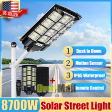 990000000LM Outdoor Commercial LED Solar Street Light Parking Lot Road Lamp+Pole