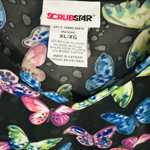 Womens Small Rainbow Butterflies Scrub Top Scrubstar Blissful Butterfly - Picture 5 of 9