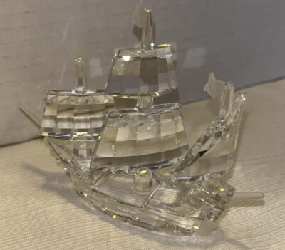 Swarovski Silver Crystal Santa Maria Ship Boat Figurine 162882