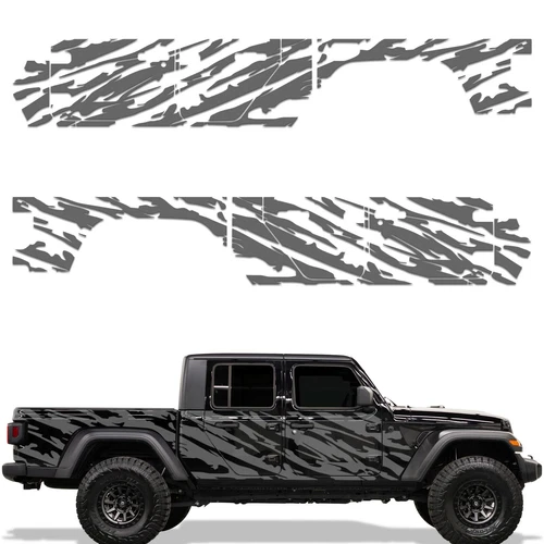 Custom Vinyl Decal Wrap Kit for 2020 Jeep Gladiator WAVY NGREY Custom Size - Bild 2 von 3