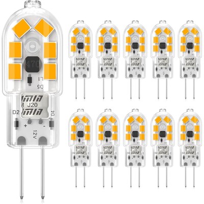 G4 LED Lampen 2W, Warmweiß 3000K, Ersatz für 20W Halogen, 10er Pack