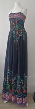 8/10, S, black Blue Purple floral cami strap Maxi Dress, adjustable strap 