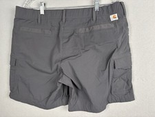 Carhartt Shorts Women's 16 Gray Straight Fit Cargo 5-Pocket Logo Elastic 3630