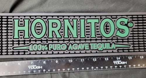 Hornitos Tequila Bar Mat Drink Rail Spill Cocktail Mat New Black/Dark Green Lett - Picture 3 of 4