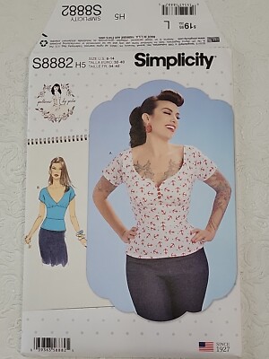 Simplicity S8882 Rockabilly Misses Top Sweetheart Neck Sewing Pattern Sz 6-14