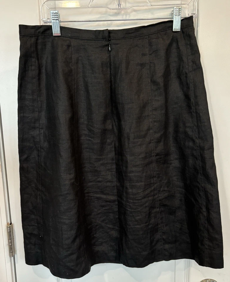 Falda para mujer RAFAELLA talla 10 forrada 100 % lino ropa de trabajo ropa de carrera minimalista Foto 3 de 4