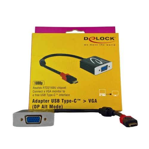 DeLock 62994 Adaptateur De Convertisseur Vidéo USB-C Mâle Vers VGA Femelle