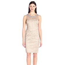 New Women's Eliza J Sleeveless Beaded Midi Dress