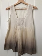NEW M&S Marks and Spencer Collection Cream Brown Ombré Vintage Artisan Top UK 10