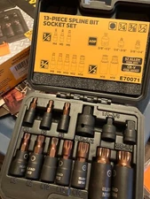 13 Piece XZN Triple Square Spline Bit Impact Socket Set Premium S2 Steel Europe