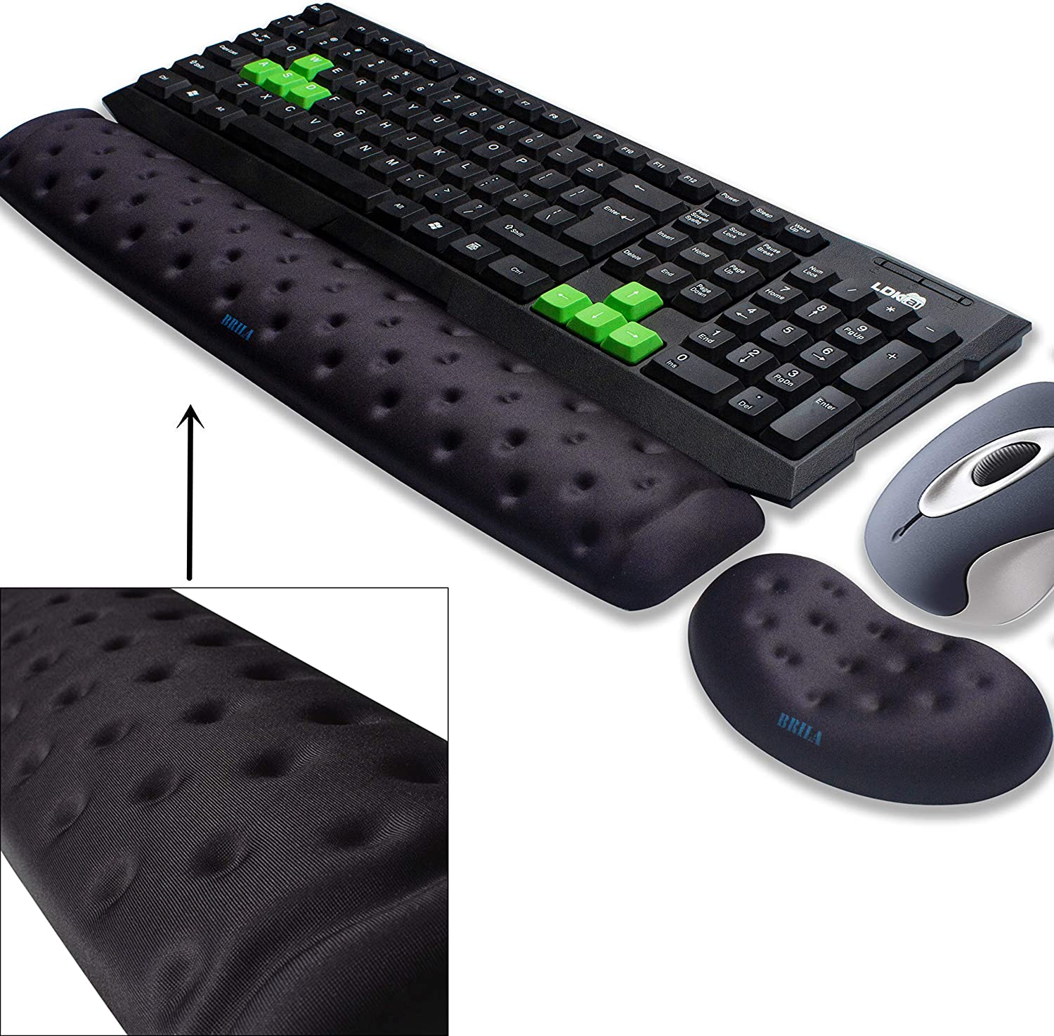 Memory Foam Mouse & Keyboard Wrist Rest Support Pad Cushion Set for Computer, La