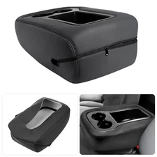 Center Console Armrest Leather Cover Zipper for 07-14 Silverado Sierra Jump Seat