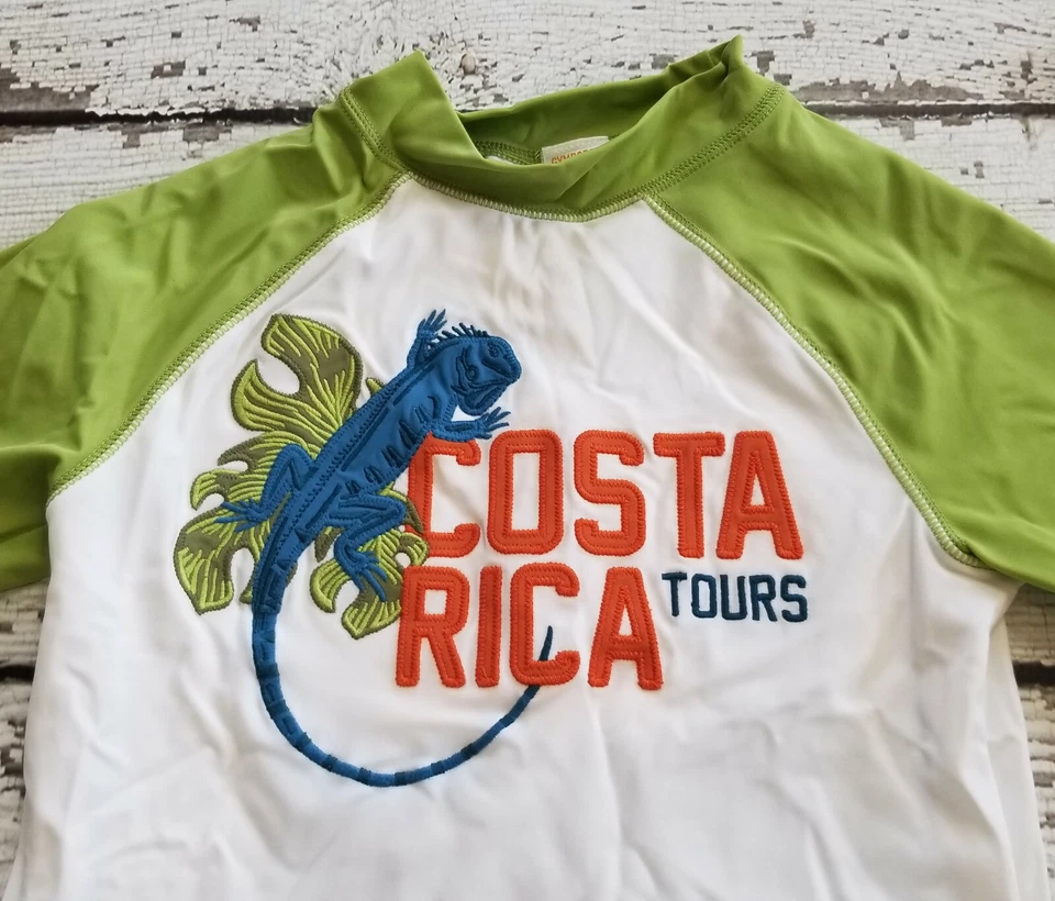 GYMBOREE 6 7 Niños Verde Costa Rica Iguana Rashguard, Bañador, Sombrero DC-TT20 Foto 2 de 4