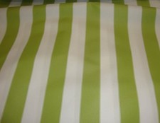 Outdoor Upholstery Waterproof Canvas fabric Lime White Striped 600 BTY 60"wide