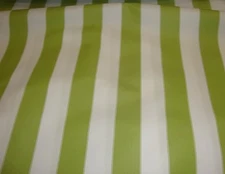 Outdoor Upholstery Waterproof Canvas fabric Lime White Striped  600 BTY  60"wide