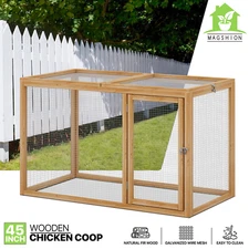 24"x45"Wooden Chicken Coop Cage Rabbit Hutch Enclosure Natural Poultry Pet Hutch