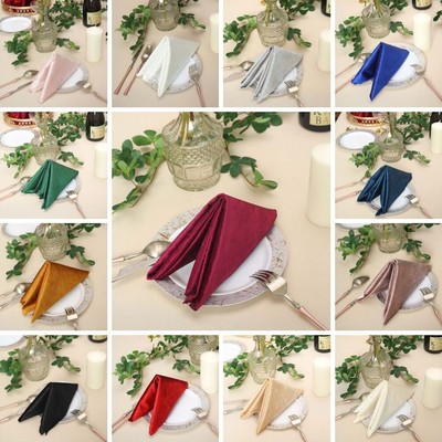 20x20-Inch Premium Velvet Napkins Wedding Party Home Table Top Decorations Sale