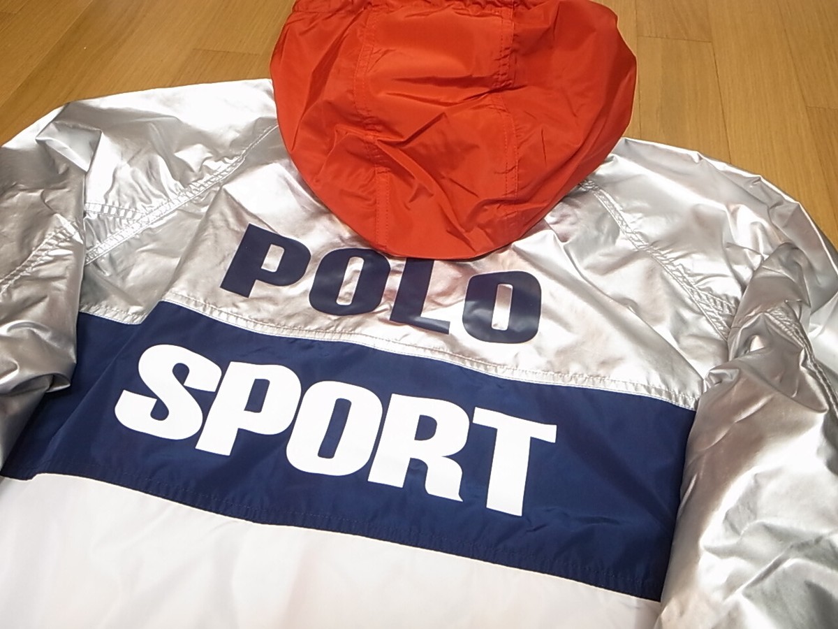 RLX 2012 ホワイトウォーター テックジャケット ヴィンテージ POLO Polo Sport Ralph Lauren Back Logo Windbreaker Jacket Silver
