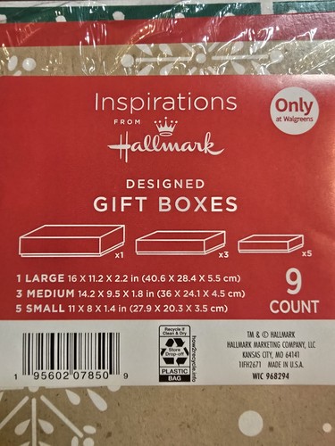 Hallmark Inspirations - 9 Count - Christmas Gift Boxes, See Pictures for Sizes - Picture 4 of 4