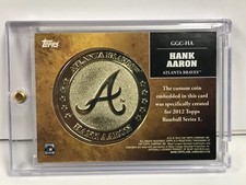 2012 Topps Commemorative Coin Hank Aaron #02/44 SUPER RARE Atlanta Braves
