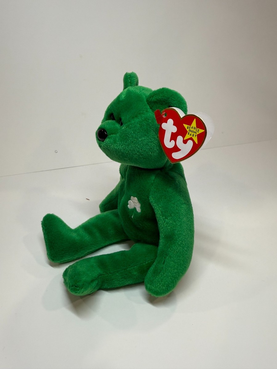 Erin Green Shamrock Bear Beanie Baby Mint Condition Mint Tags UPC