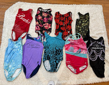 Snowflake Designs Girls XS Sleeveless Gymnastics Leotards Lot of 9