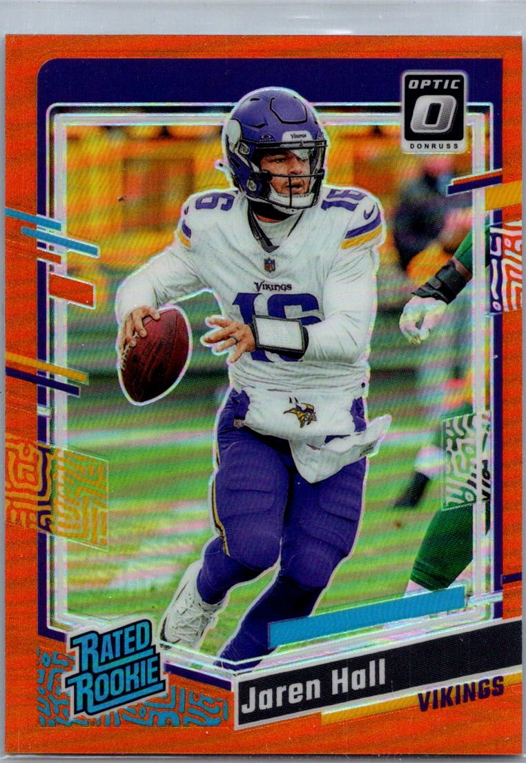 2023 Donruss Optic Orange Rated Rookie Jaren Hall 084/249 Minnesota Vikings #270