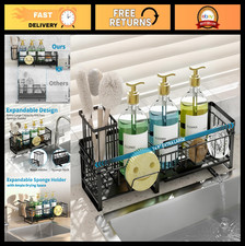 Extra Large Extendable Kitchen Sink Caddy Organizer - Rustproof Sponge Holder