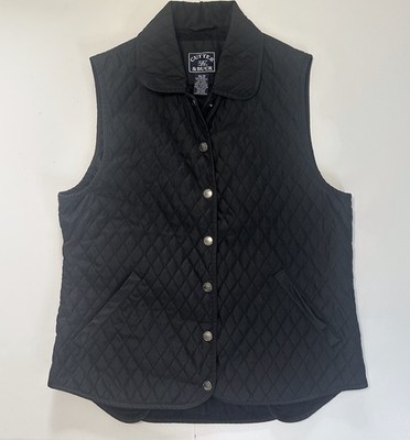 Cutter & Buck Black Quilted Winter Vest Women s Medium Pockets Snap Buttons