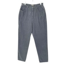 Vintage Liz Claiborne Lizwear Pants Gray Corduroy Womens 14 High Waist 80s 90s