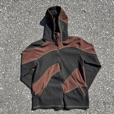 Avatar The Last Airbender Fleeced Hoodie Patchwork Jacket Black/Brown Size M