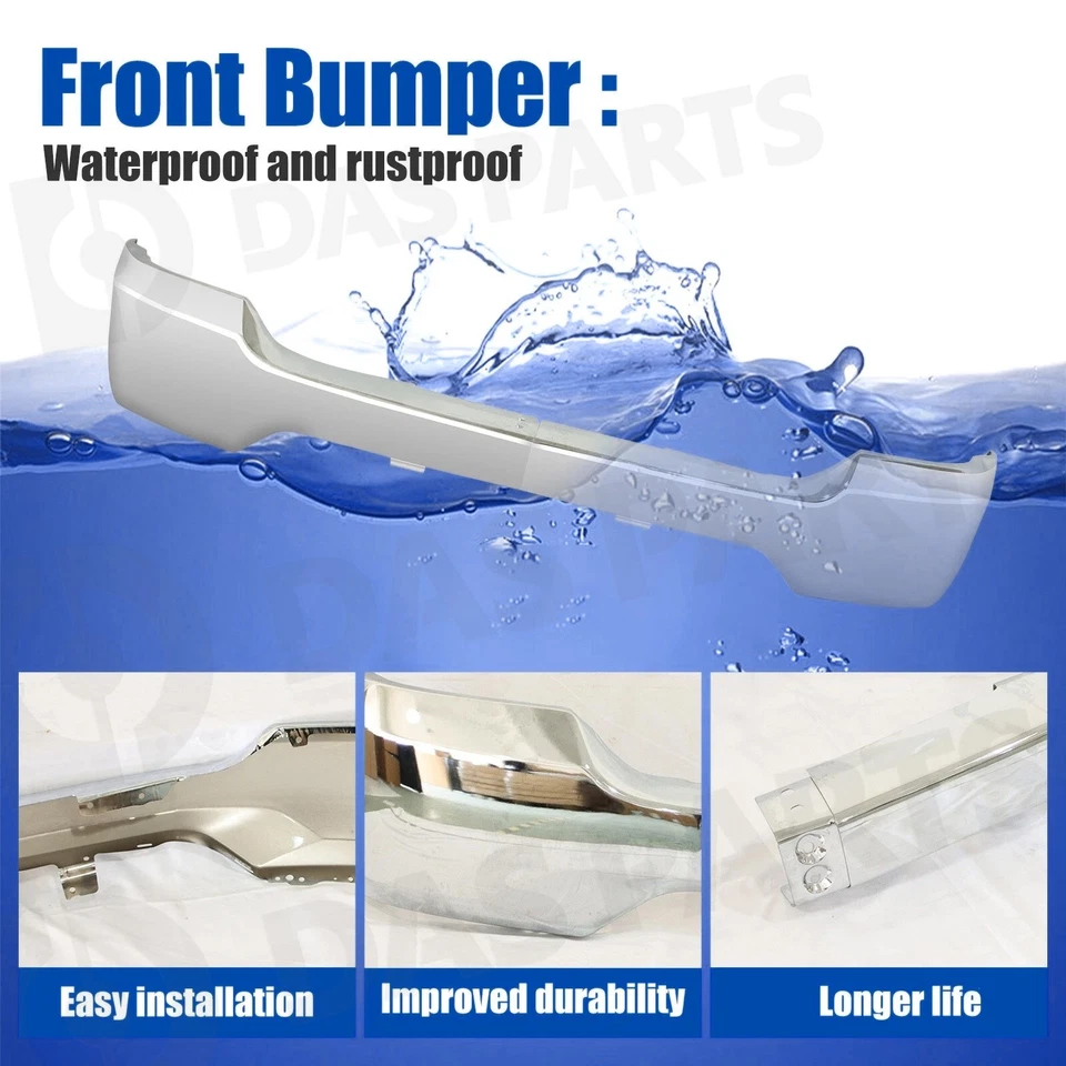 Chrome Front Bumper For 16-18 19 Chevrolet Silverado 1500 LD W/o Fog Light Holes Foto 4 de 4