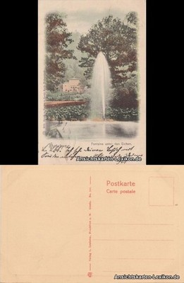 Postcard Bad Harzburg fontaine under the oaks 1899