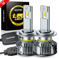 Auxito H7 Led Headlight Bulbs Waterproof Kit High Low Beam 200w 400000lm Bright