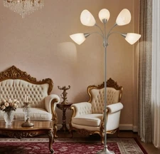 68" Floor LED Lamp, 5 Adjustable Heads w/ Lampshades, Multi-Light Stand From  US