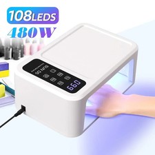480W UV LED Lamp for Nails 108 LEDs Nail Dryer Red Light Lamp 4 Timer Settings