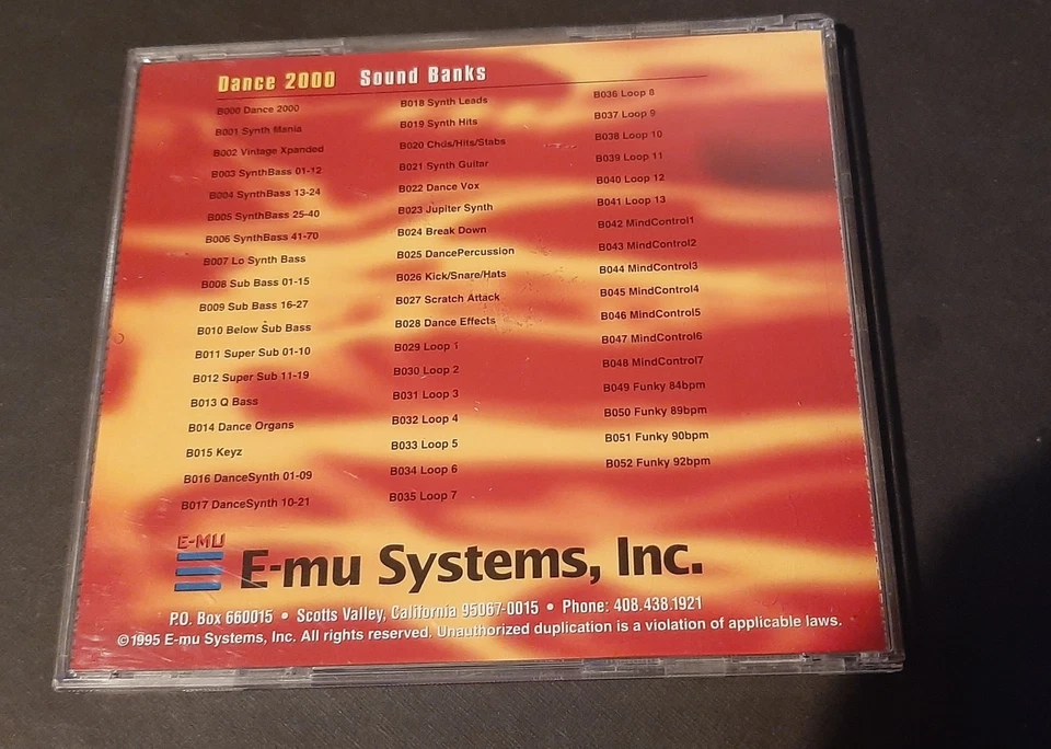 EMU Sound Library Volume 13 - Dance 2000 - EMU Sampling CD - Bild 2 von 3