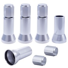 Chrome Tire Valve Stem Caps 5 Pack - C20018 TR414 Valve Stem Sleeve Covers Fi...