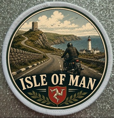 3 Zoll Isle Of Man Biker Motorrad Motorrad Bügelbild/Aufnähen Patch Abzeichen 