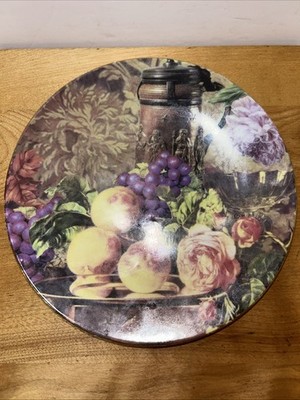 Salad Plate by Chech Republic Peaches Grapes Peonies